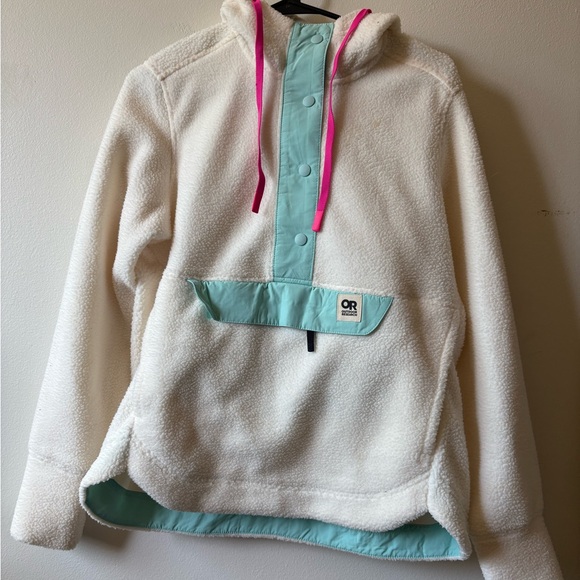 Outdoor Research Tops - Outdoor Research Sherpa Pullover with Mint Trim and Pink Drawcords